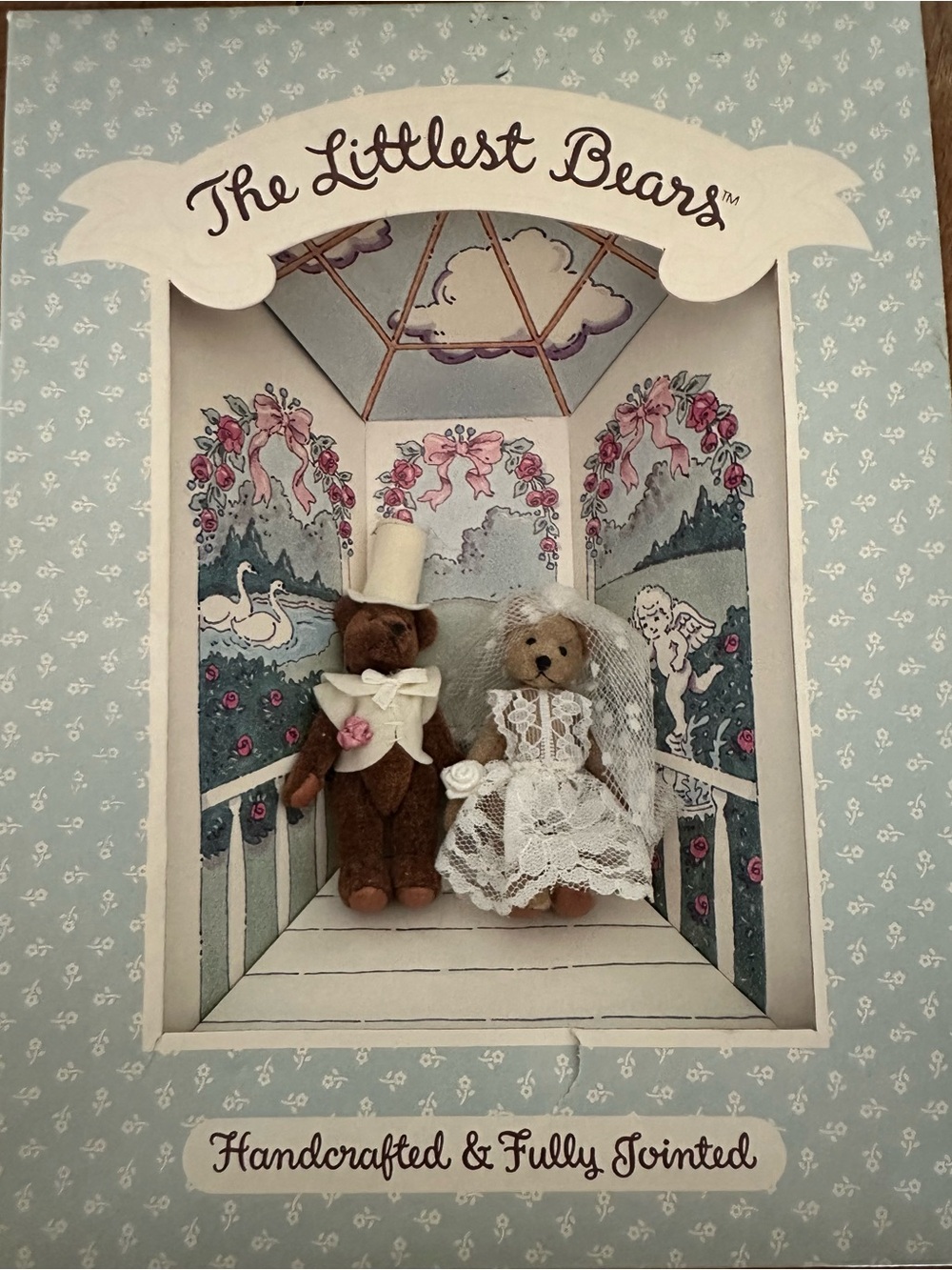 Gund The Littlest Bears Bride & Groom Pair - Blue Floral Box